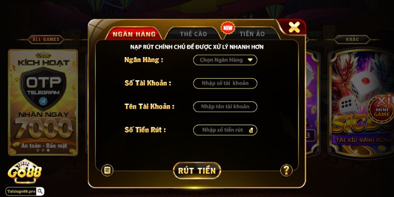 Hướng dẫn rút tiền GO88 đơn giản cho tân thủ